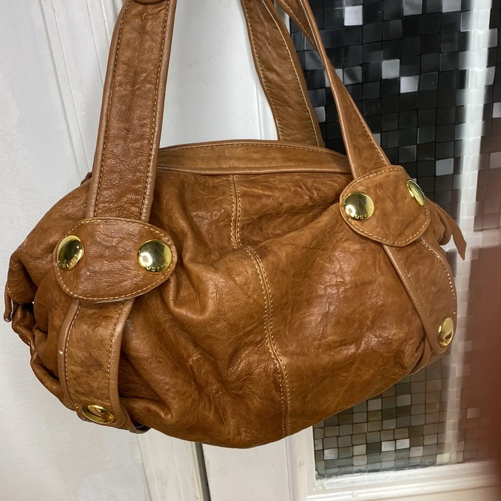 💕 Gustto Baca vintage brown Italian soft leather large satchel $690 💕 - Picture 3 of 16
